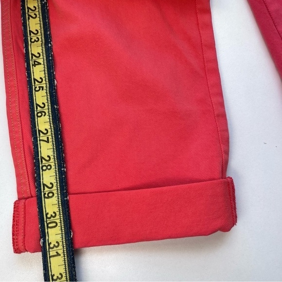 Ann Taylor LOFT Cropped Cuffed Straight Capris Coral Pink Medium 8 29 - Picture 9 of 11